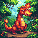Strawberry dragon pixel art